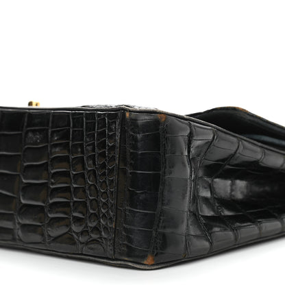 Chanel Shiny Crocodile Medium Double Flap Black 9 of 17