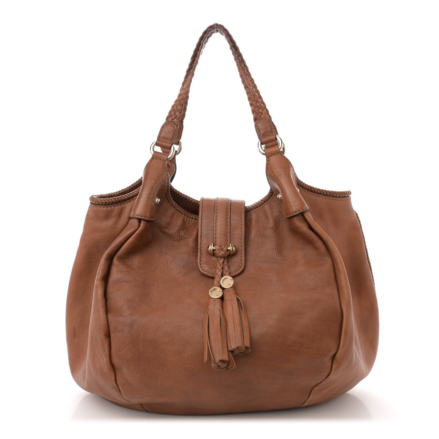 Pebbled Calfskin Medium Marrakech Shoulder Bag Camel