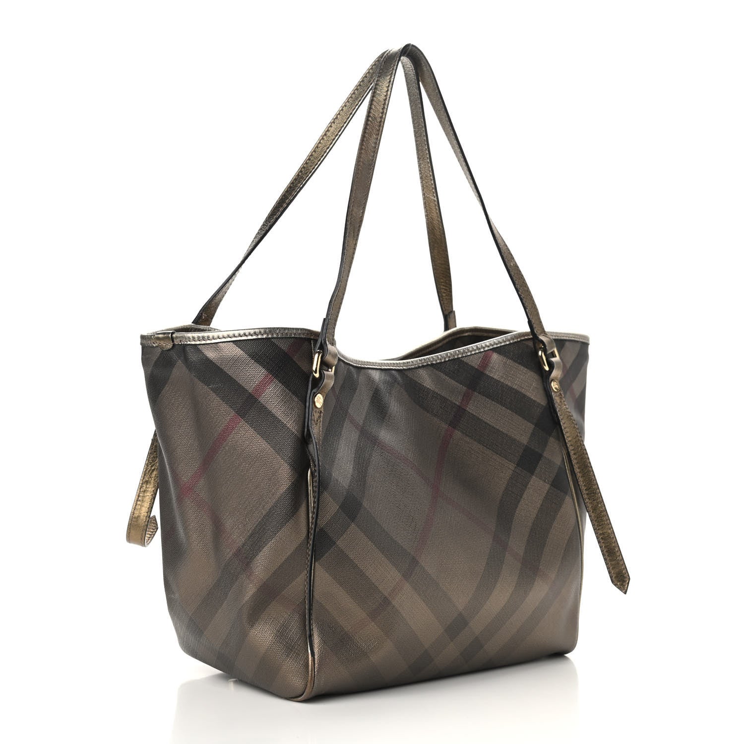 Burberry Metallic Nova Check Small Canterbury Tote Gold 3 of 18