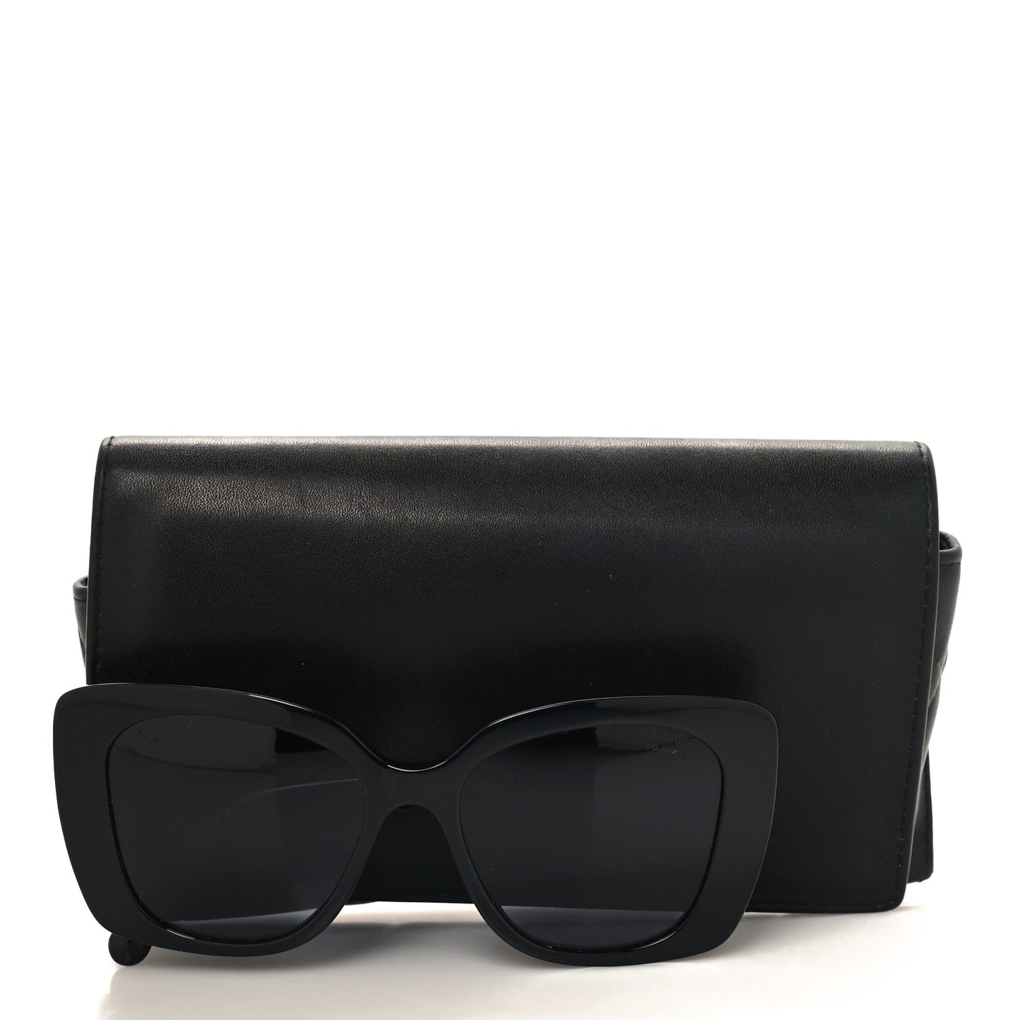 Acetate Strass Square Sunglasses 5422-B Black