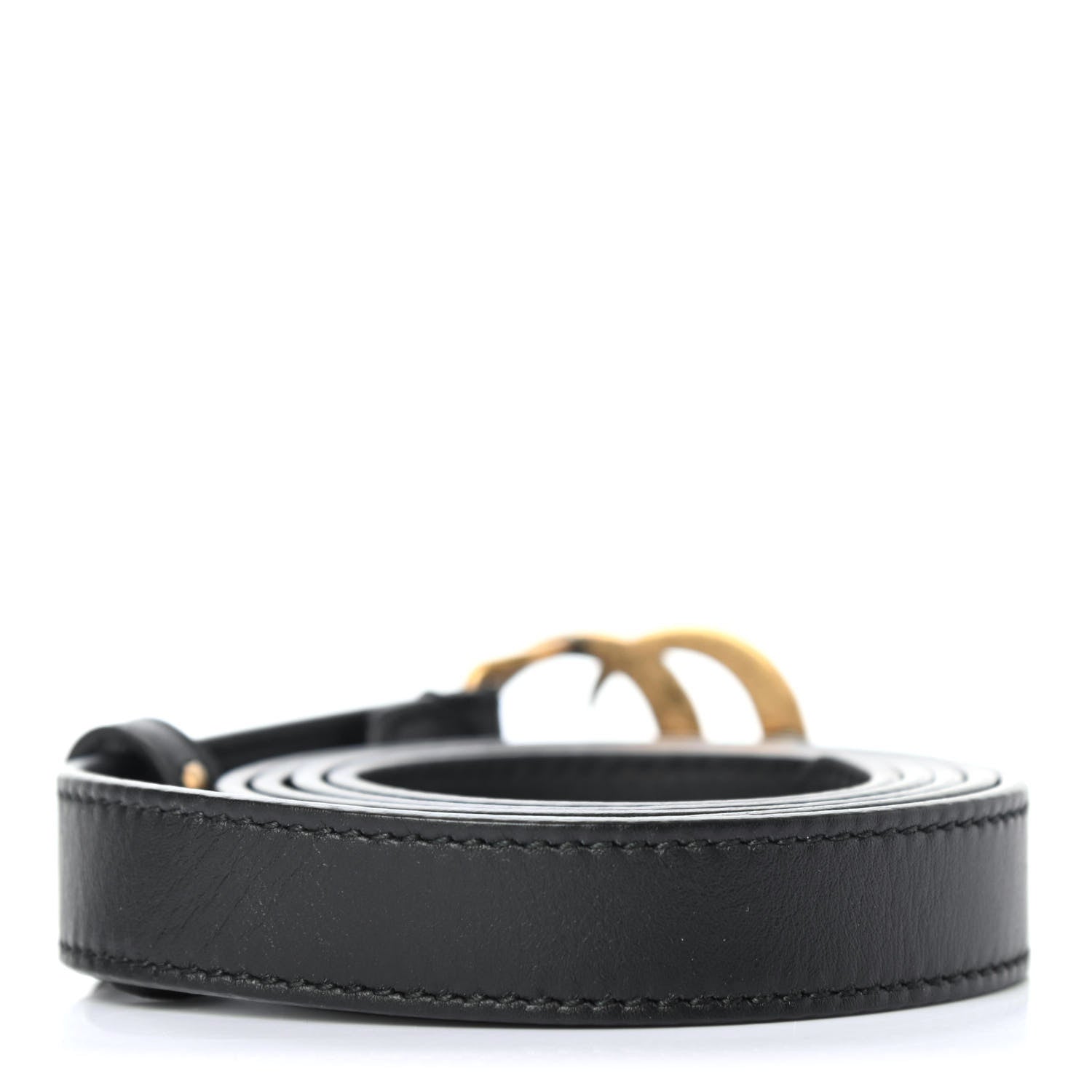 Gucci Calfskin Pearl Double G 20mm Belt 100 40 Black Cream 2 of 4