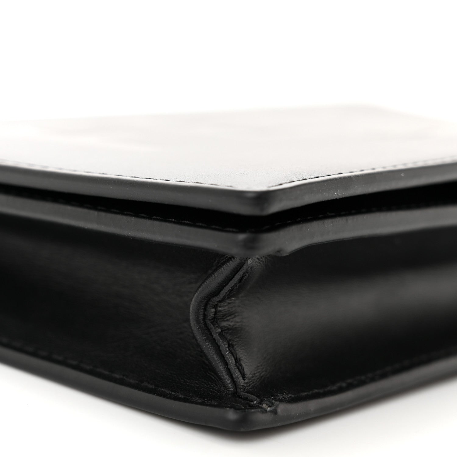 Fendi Vitello King Tamponato Logo Embossed Medium Wallet On Chain Black 9 of 11
