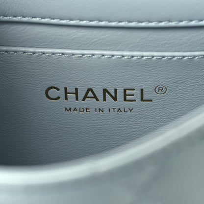 Chanel Lambskin Enamel Quilted Mini Pending CC Square Flap Light Blue 6 of 10