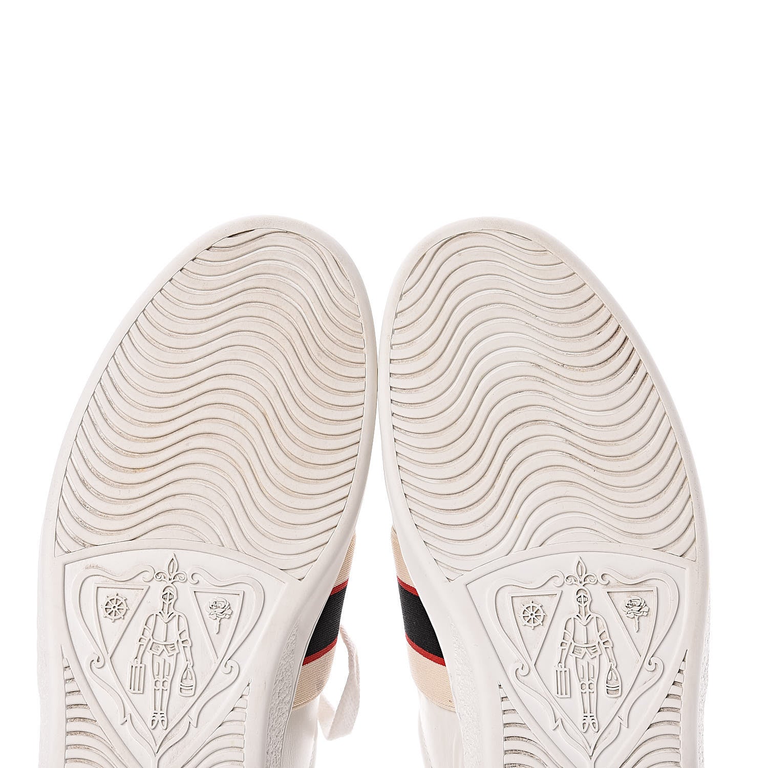 Gucci Calfskin Stripe Mens New Ace Sneakers 9.5 White Ecru Red Flame 11 of 15