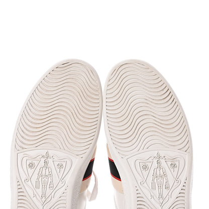 Gucci Calfskin Stripe Mens New Ace Sneakers 9.5 White Ecru Red Flame 11 of 15