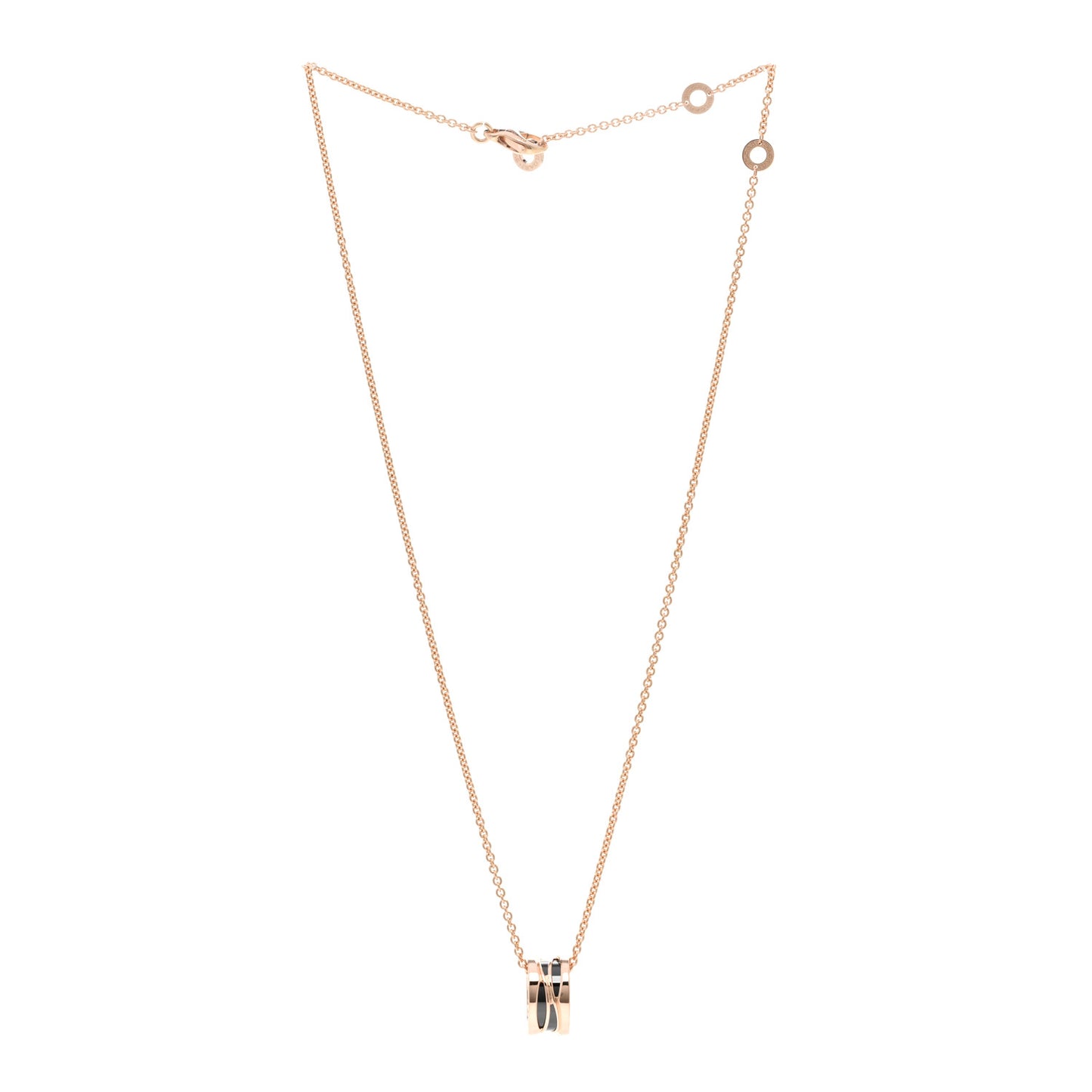 18K Rose Gold Ceramic B.Zero1 Legends Pendant Necklace Black