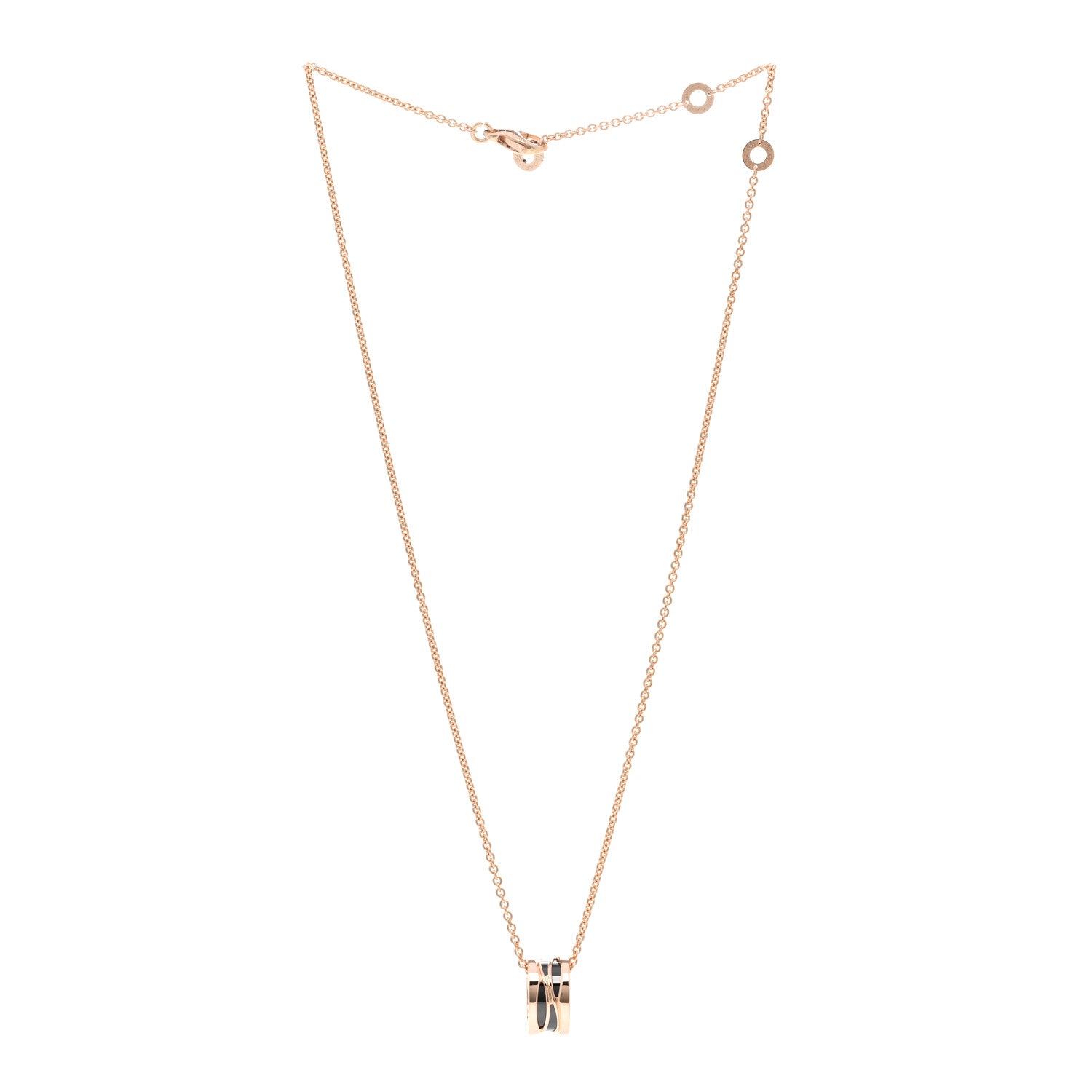 Bulgari 18K Rose Gold Ceramic B.Zero1 Legends Pendant Necklace Black 3 of 5