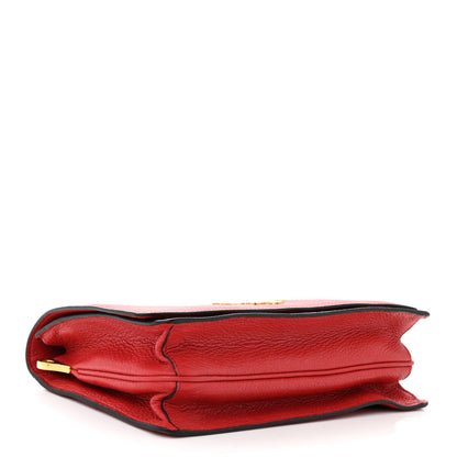 Prada Vitello Daino Flap Crossbody Rosso 4 of 12