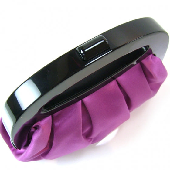 Satin Small Gathered Handbag Purple