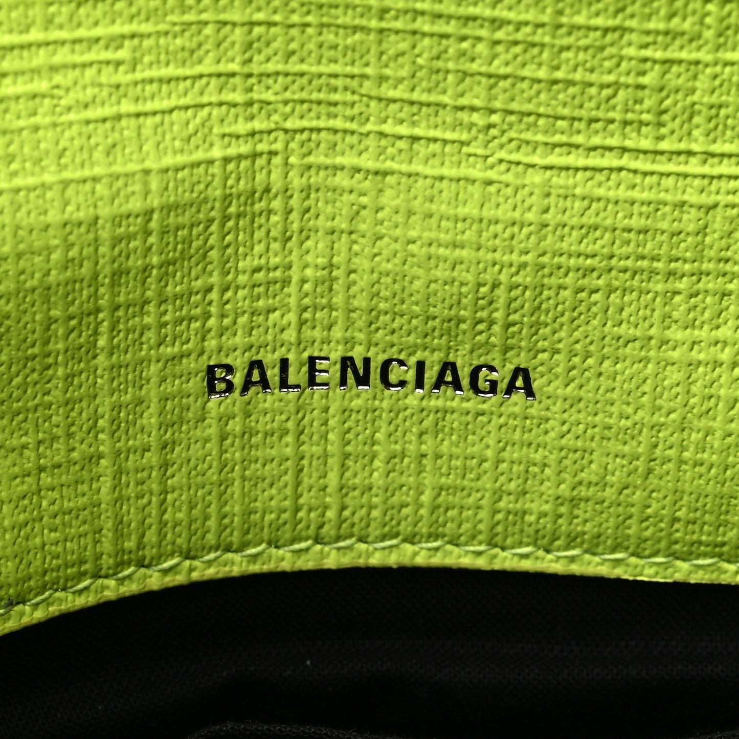 Squared Calfskin Logo Shopping Envelope Clutch Acid Green