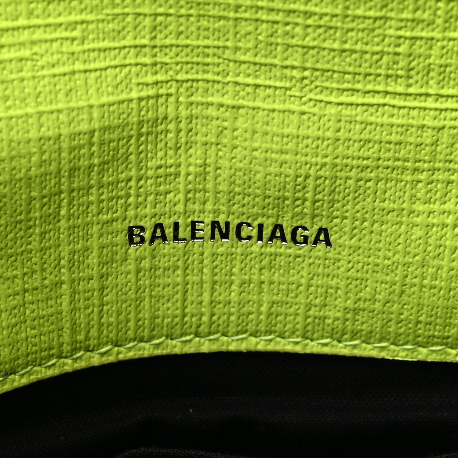 Balenciaga Squared Calfskin Logo Shopping Envelope Clutch Acid Green 5 of 6