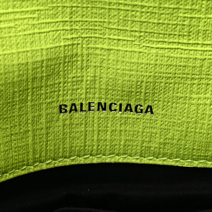 Balenciaga Squared Calfskin Logo Shopping Envelope Clutch Acid Green 5 of 6