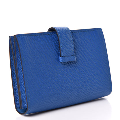 Hermes Epsom Bearn Card Holder Wallet Bleu Zellige 3 of 10