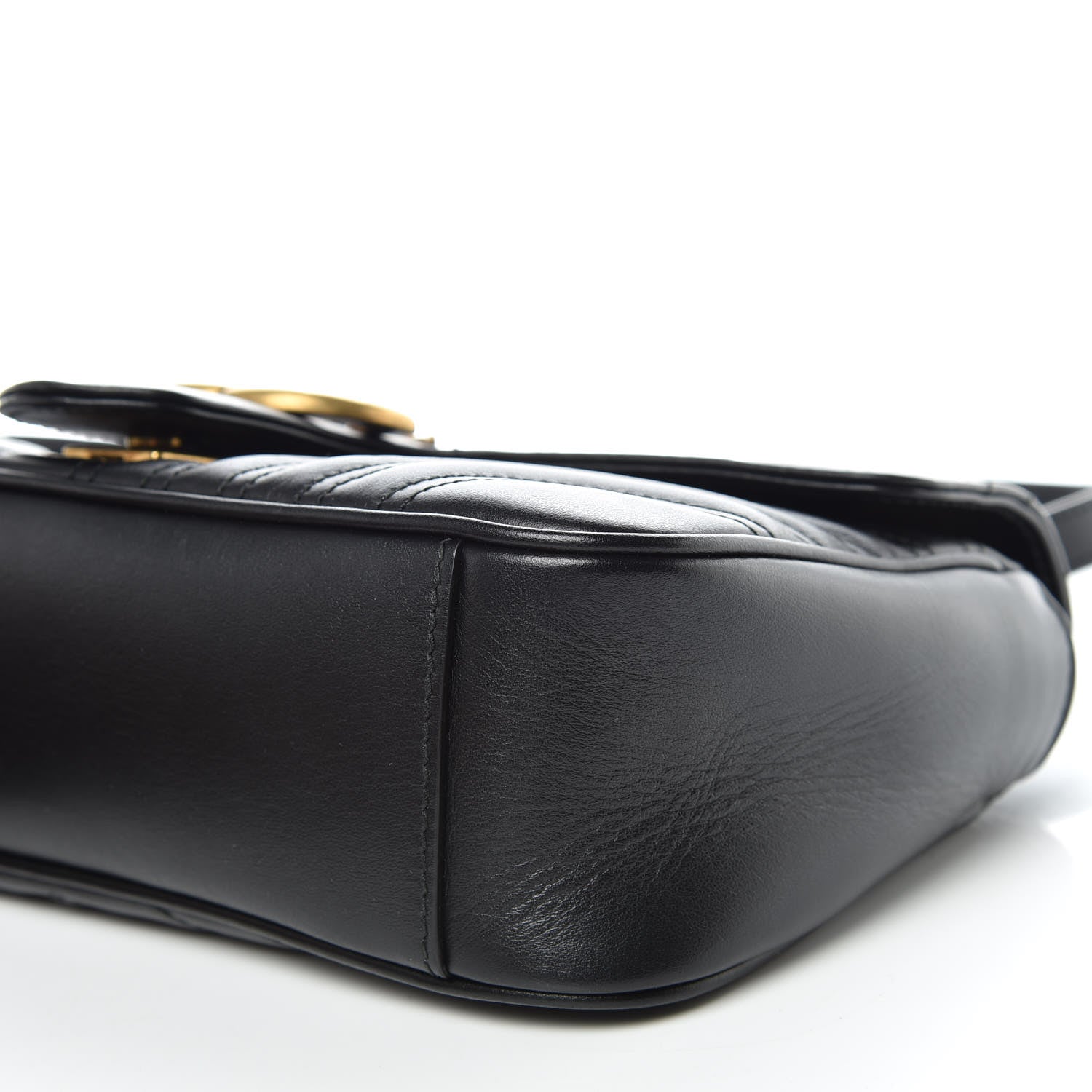 Gucci Calfskin Matelasse Small GG Marmont Shoulder Bag Black 6 of 9