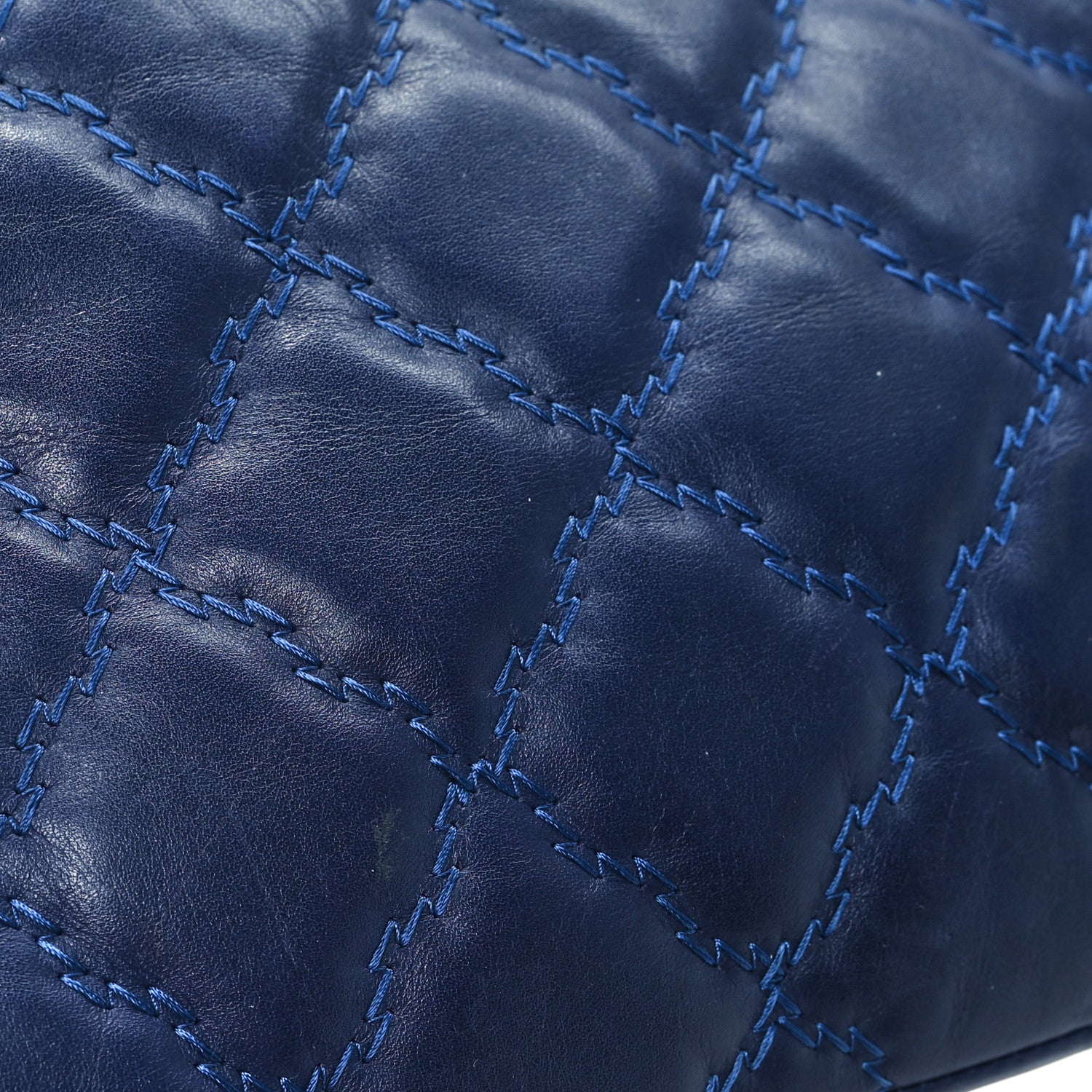 Chanel Calfskin Quilted Double Stitch Hamptons Clutch with Chain Blue 12 of 12