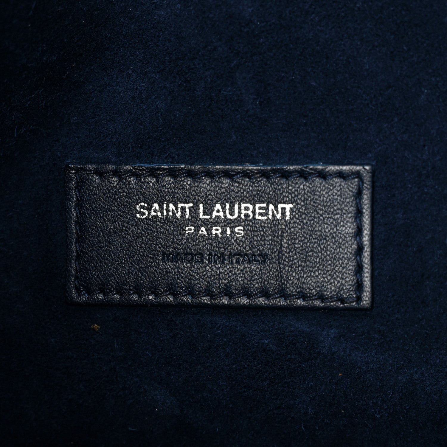 Saint Laurent Calfskin Crocodile Embossed Medium Souple Sac De Jour Navy 7 of 12
