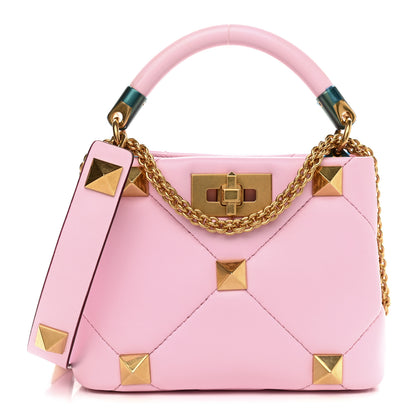 Valentino Garavani Nappa Mini Roman Stud The Handle Bag Pink Borealis 1 of 10