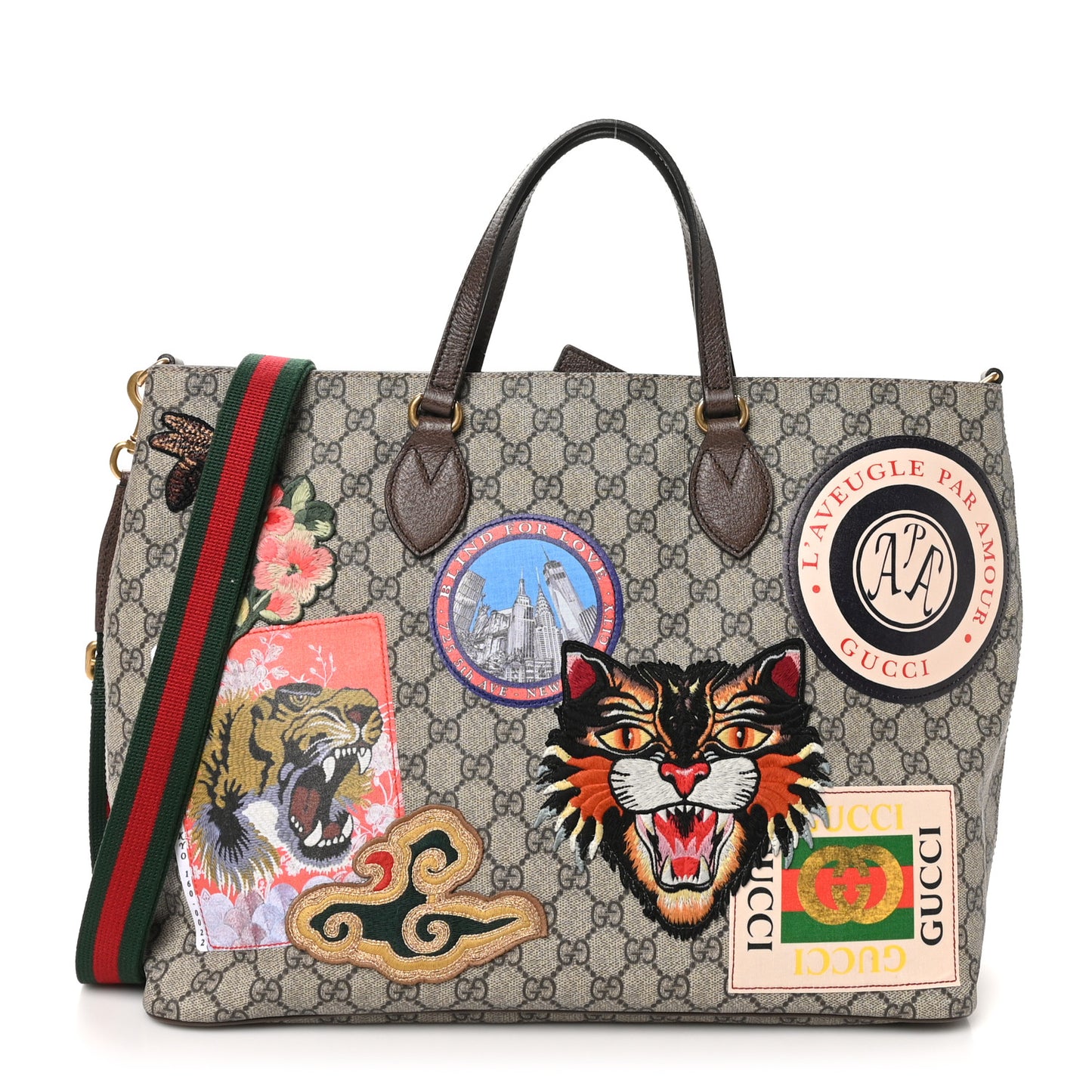 Soft GG Supreme Monogram Courrier Medium Crossbody Tote Beige New Acero