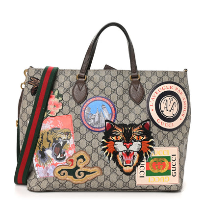 Gucci Soft GG Supreme Monogram Courrier Medium Crossbody Tote Beige New Acero 1 of 10
