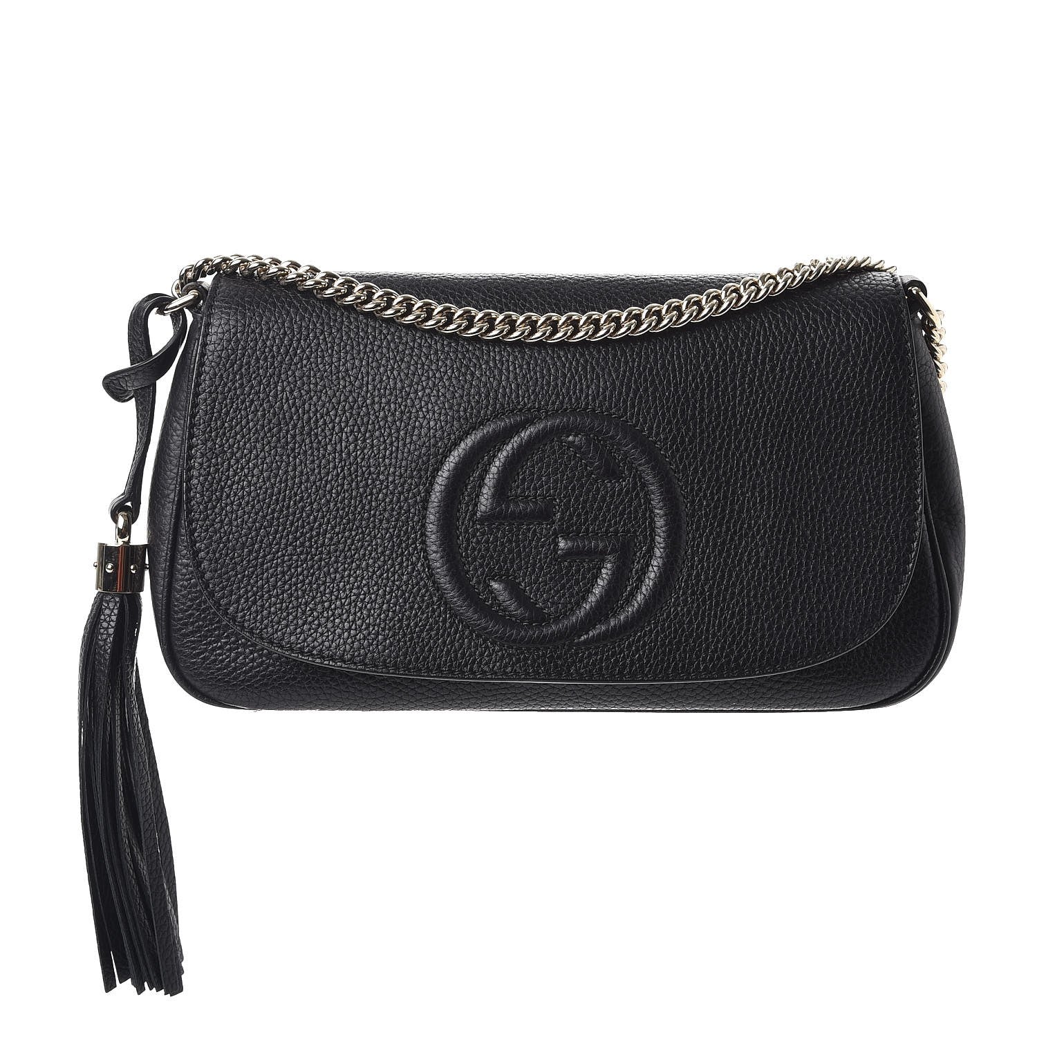 Gucci Pebbled Calfskin Medium Soho Flap Crossbody Black 1 of 9