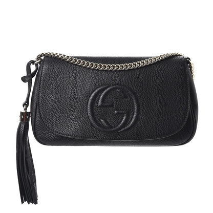 Gucci Pebbled Calfskin Medium Soho Flap Crossbody Black 1 of 9