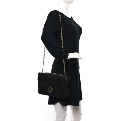 Gucci Dollar Calfskin Interlocking G Shoulder Bag Black 2 of 9