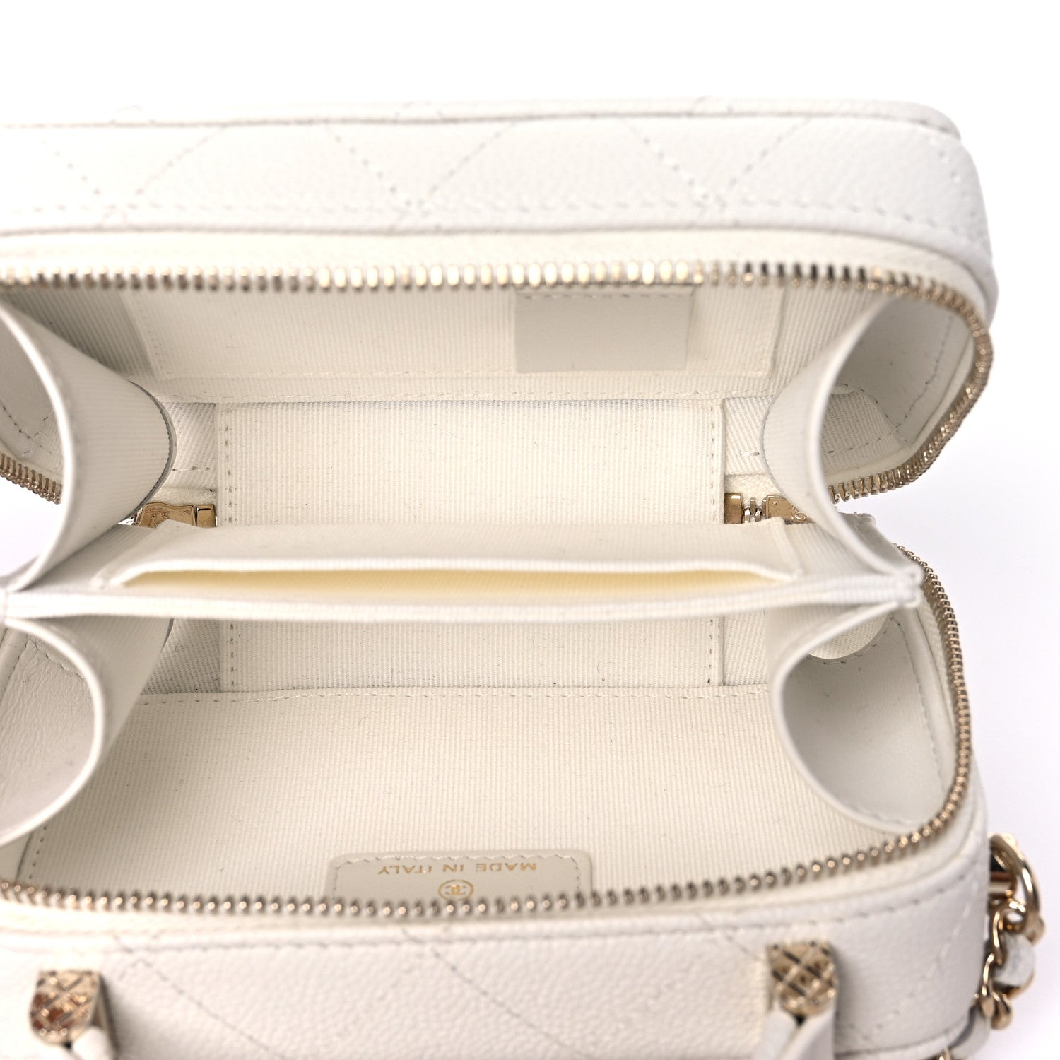 Chanel Caviar Quilted Small Top Handle Vanity Case White 6 of 11