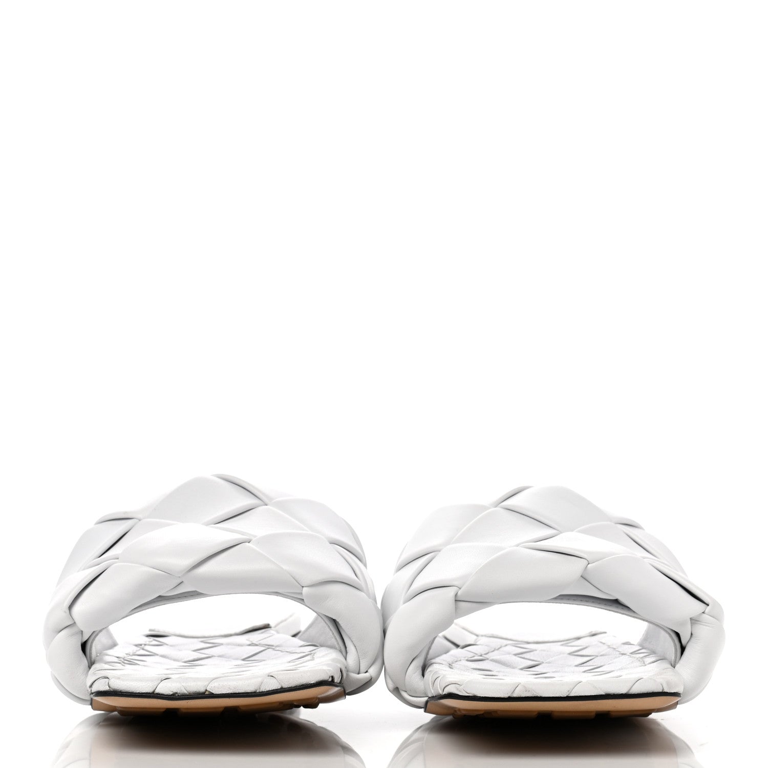 Bottega Veneta Nappa Maxi Intrecciato Lido Flat Sandals 38 Optic White 2 of 11