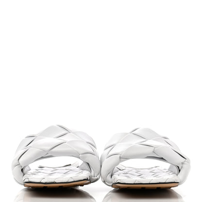 Bottega Veneta Nappa Maxi Intrecciato Lido Flat Sandals 38 Optic White 2 of 11