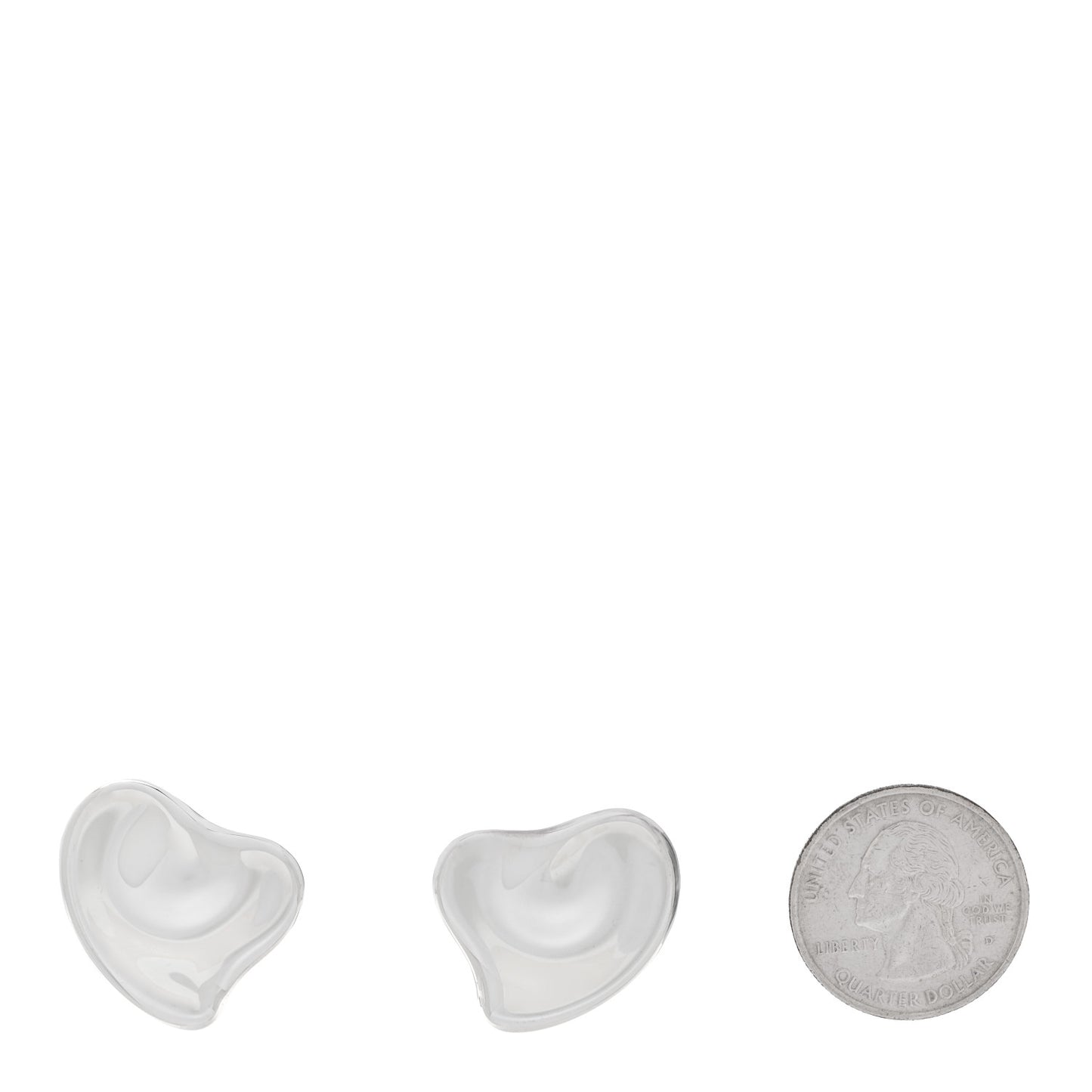 Sterling Silver 25mm Elsa Peretti Full Heart Earrings