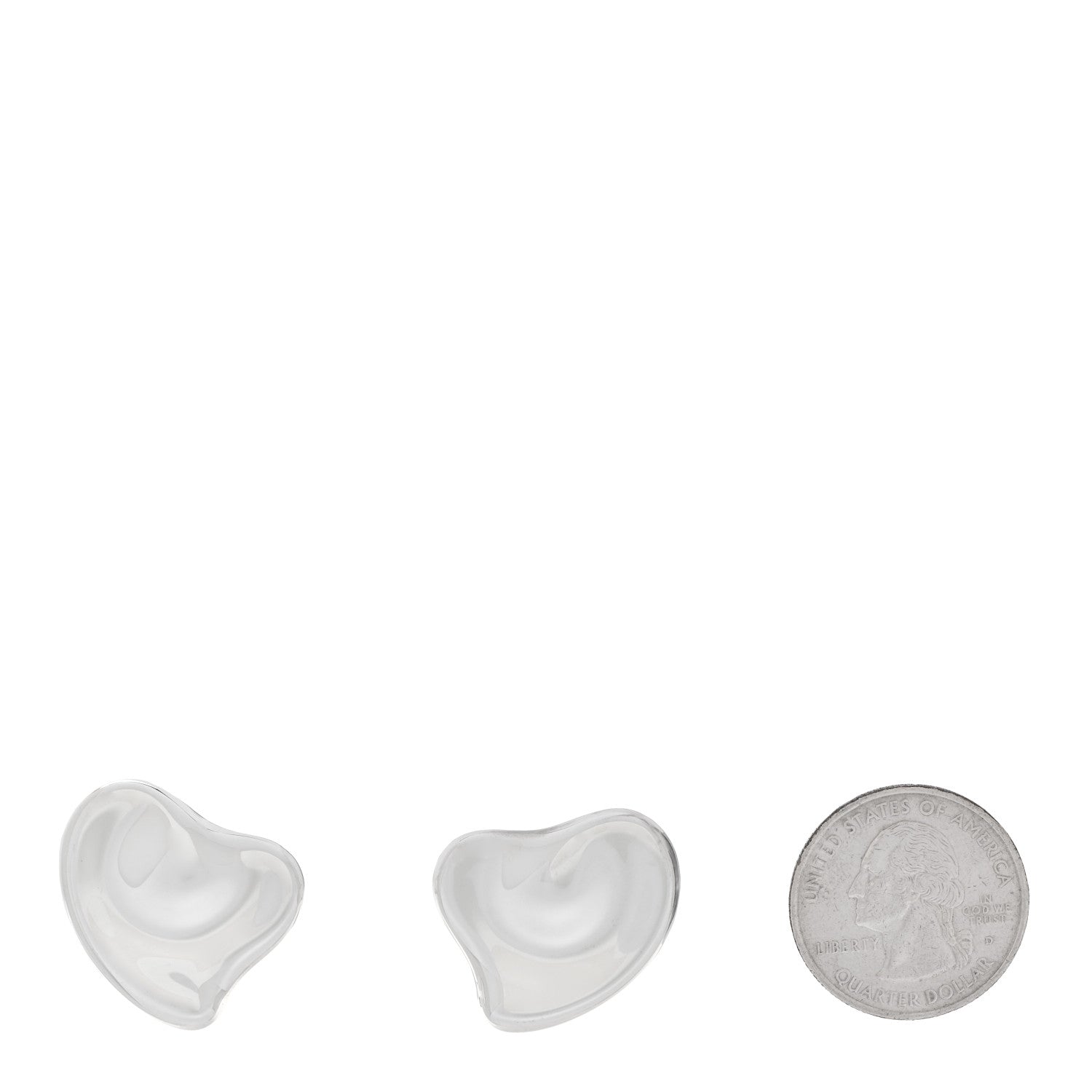 Tiffany Sterling Silver 25mm Elsa Peretti Full Heart Earrings 2 of 4