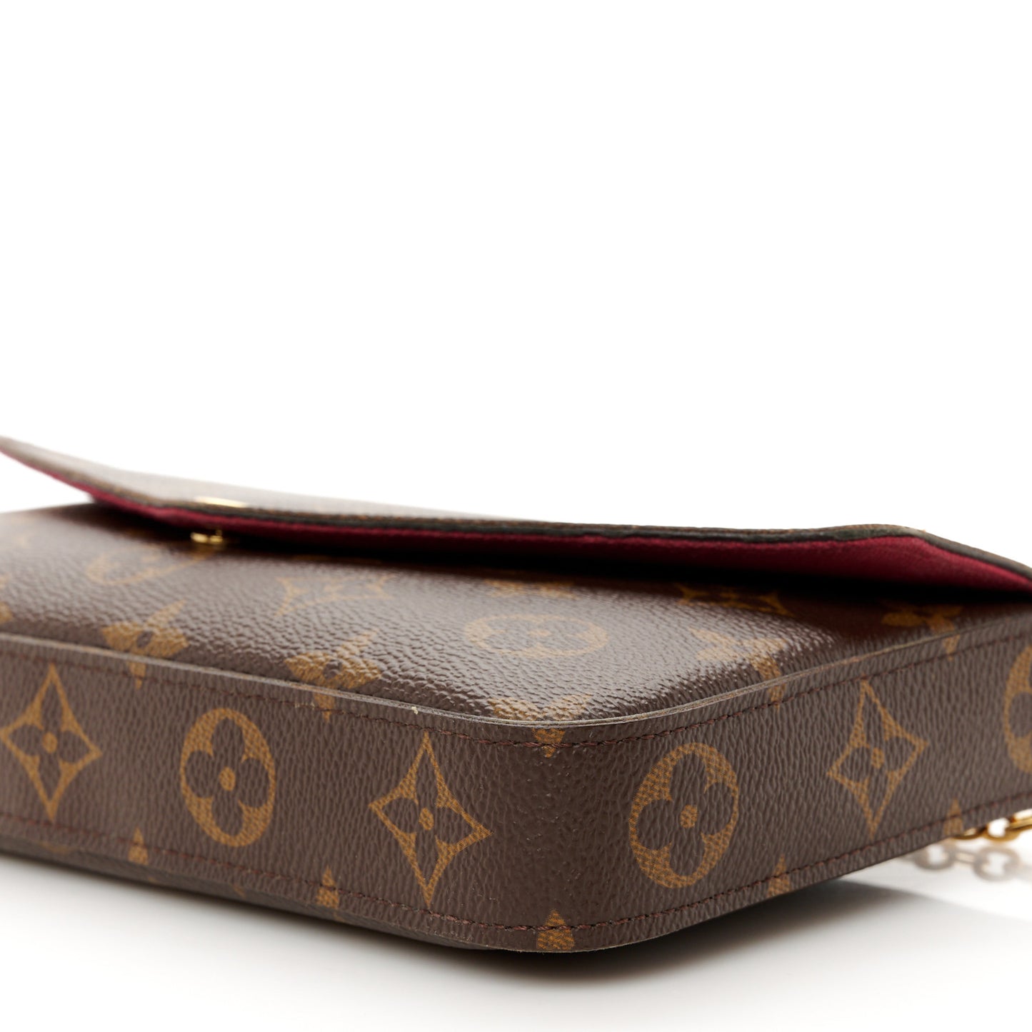 Monogram Pochette Felicie Chain Wallet Fuchsia