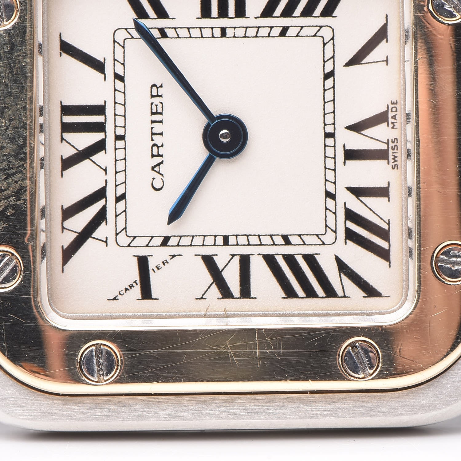 Cartier Stainless Steel 18K Yellow Gold 24mm Santos De Cartier Galbee Quartz Watch 11 of 12