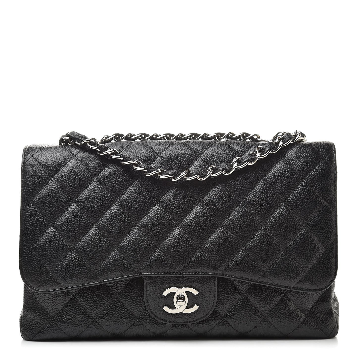 Caviar Quilted Jumbo Single Flap Black