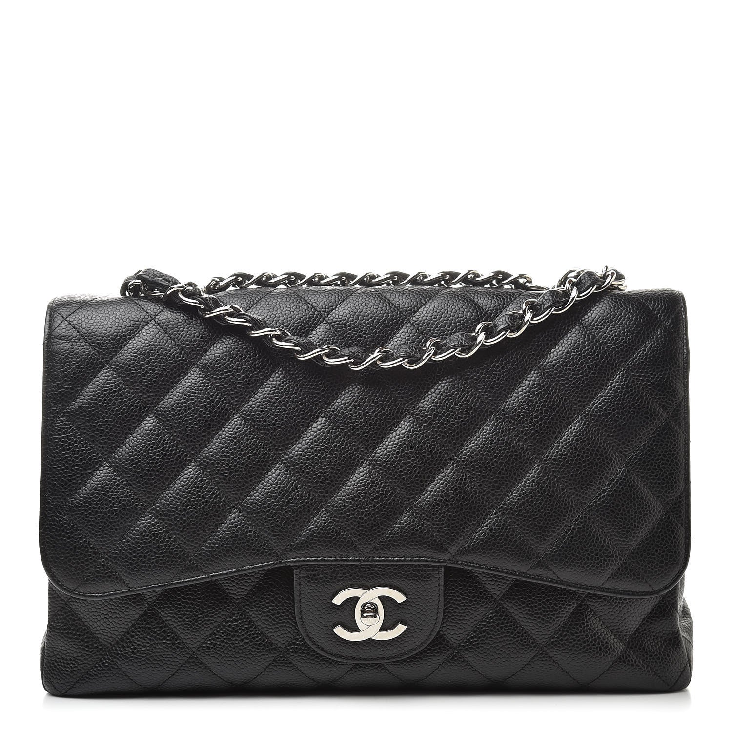 Chanel Caviar Quilted Jumbo Single Flap Black 1 of 13