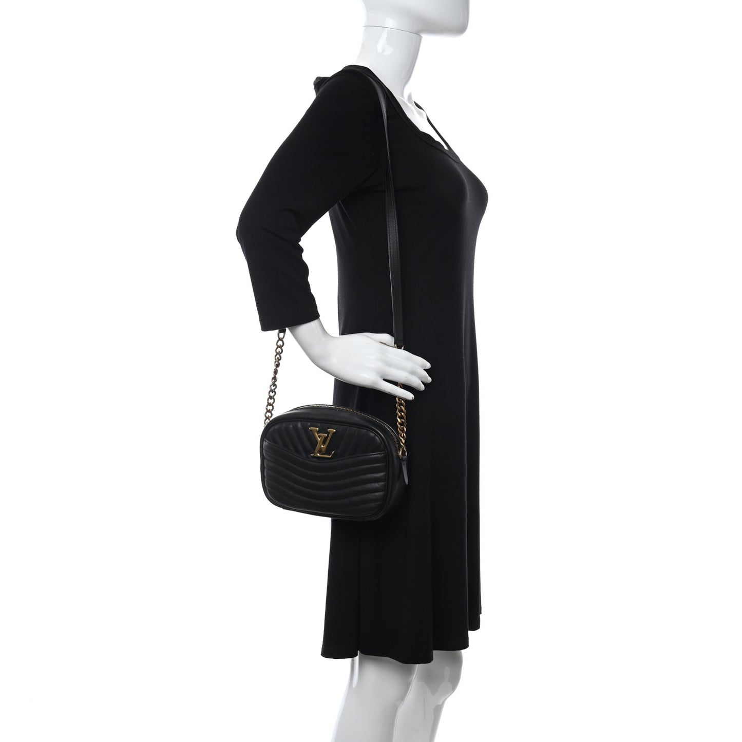 Calfskin New Wave Camera Bag NV Black