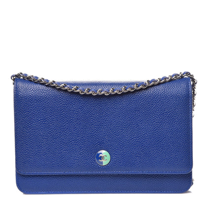 Chanel Caviar Wallet on Chain WOC Blue 1 of 12