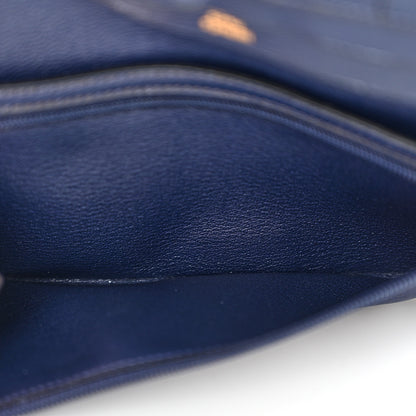 Hermes Lizard Bearn Gusset Wallet Bleu Saphir 6 of 17