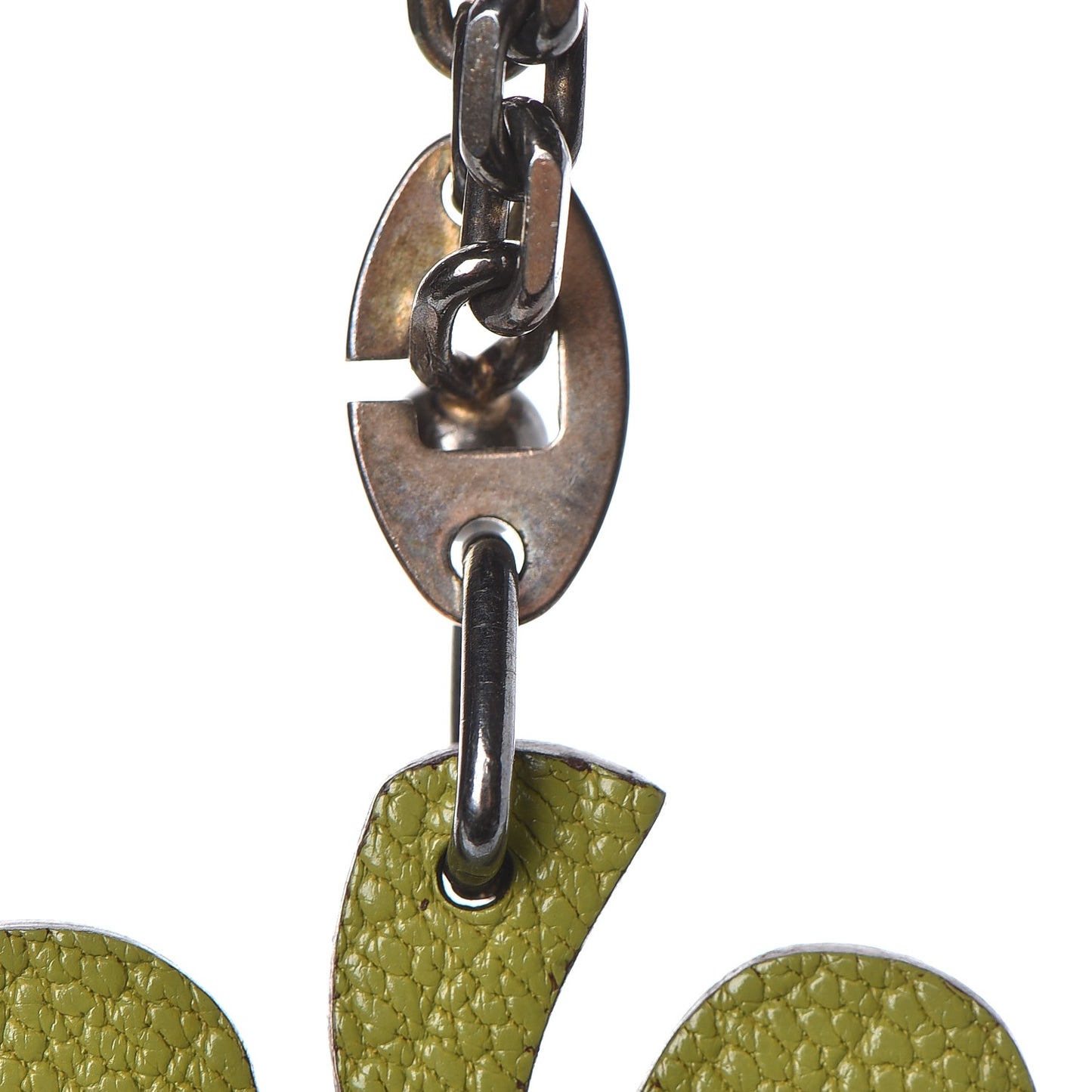 Chevre Mysore Lucky Clover Key Chain Bag Charm Vert Anis Orange