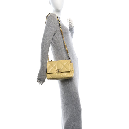 Chanel Lambskin Quilted Medium Chanel 19 Flap Yellow 2 of 13