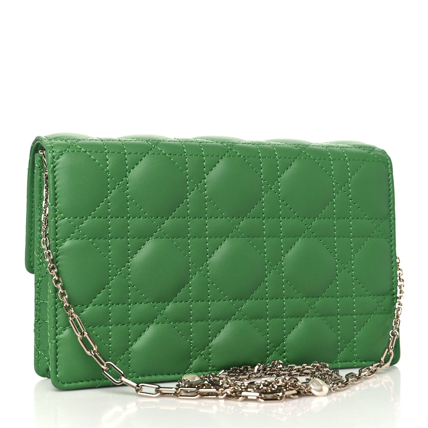 Lambskin Cannage My Dior Daily Chain Pouch Jade Green