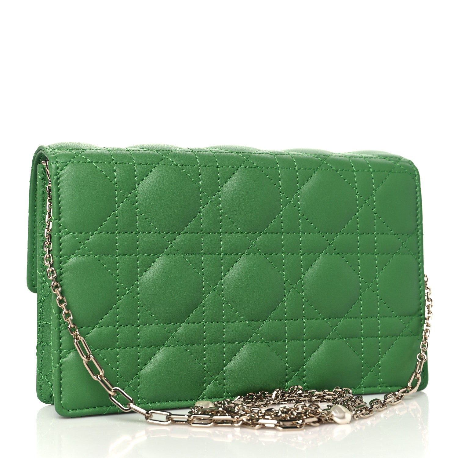 Christian Dior Lambskin Cannage My Dior Daily Chain Pouch Jade Green 3 of 10