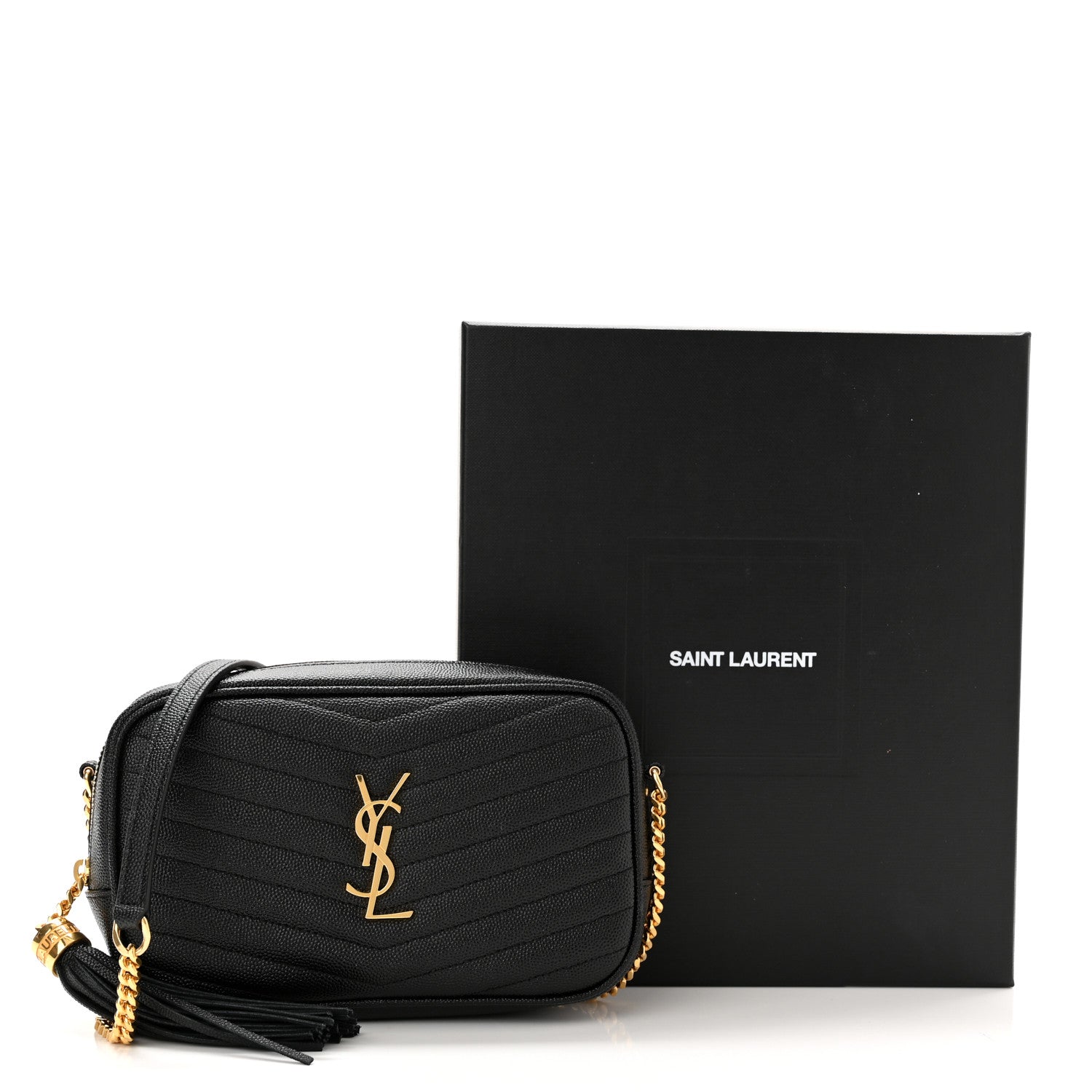 Saint Laurent Grain De Poudre Matelasse Monogram Mini Lou Camera Bag Black 11 of 11