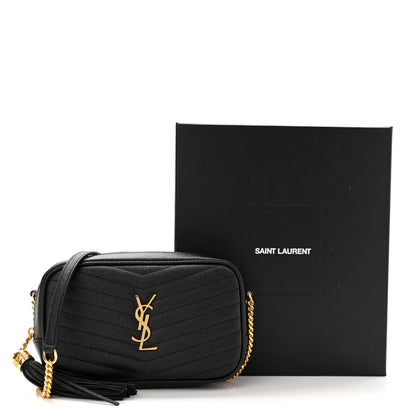 Saint Laurent Grain De Poudre Matelasse Monogram Mini Lou Camera Bag Black 11 of 11