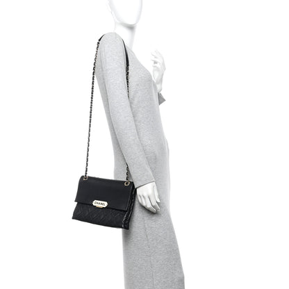 Chanel Lambskin Quilted Retro Label Clutch Black 2 of 11