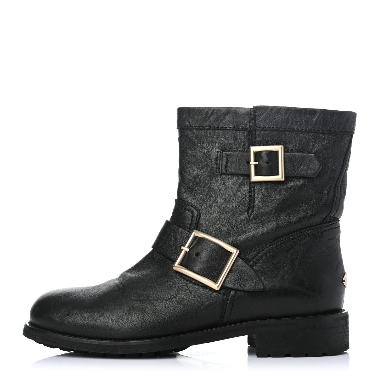 Lambskin Biker Boots 37 Black