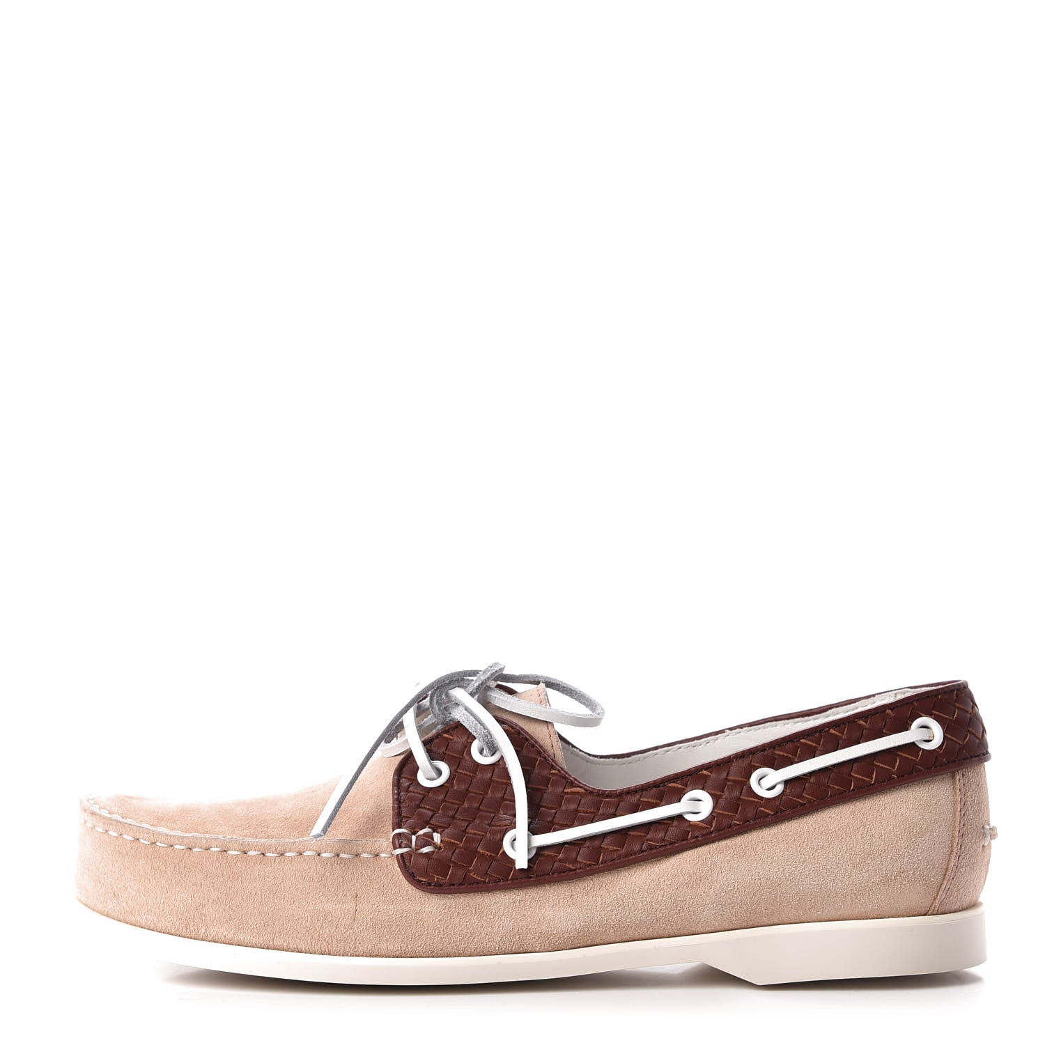 Bottega Veneta Suede Calfskin Micro Intrecciato Boat Flats 38.5 1 of 7