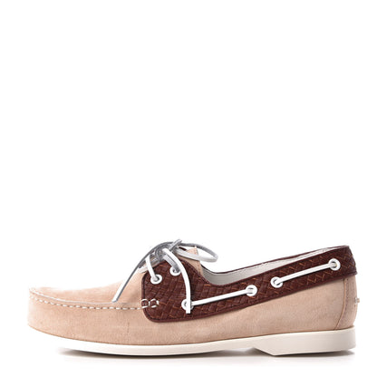 Bottega Veneta Suede Calfskin Micro Intrecciato Boat Flats 38.5 1 of 7