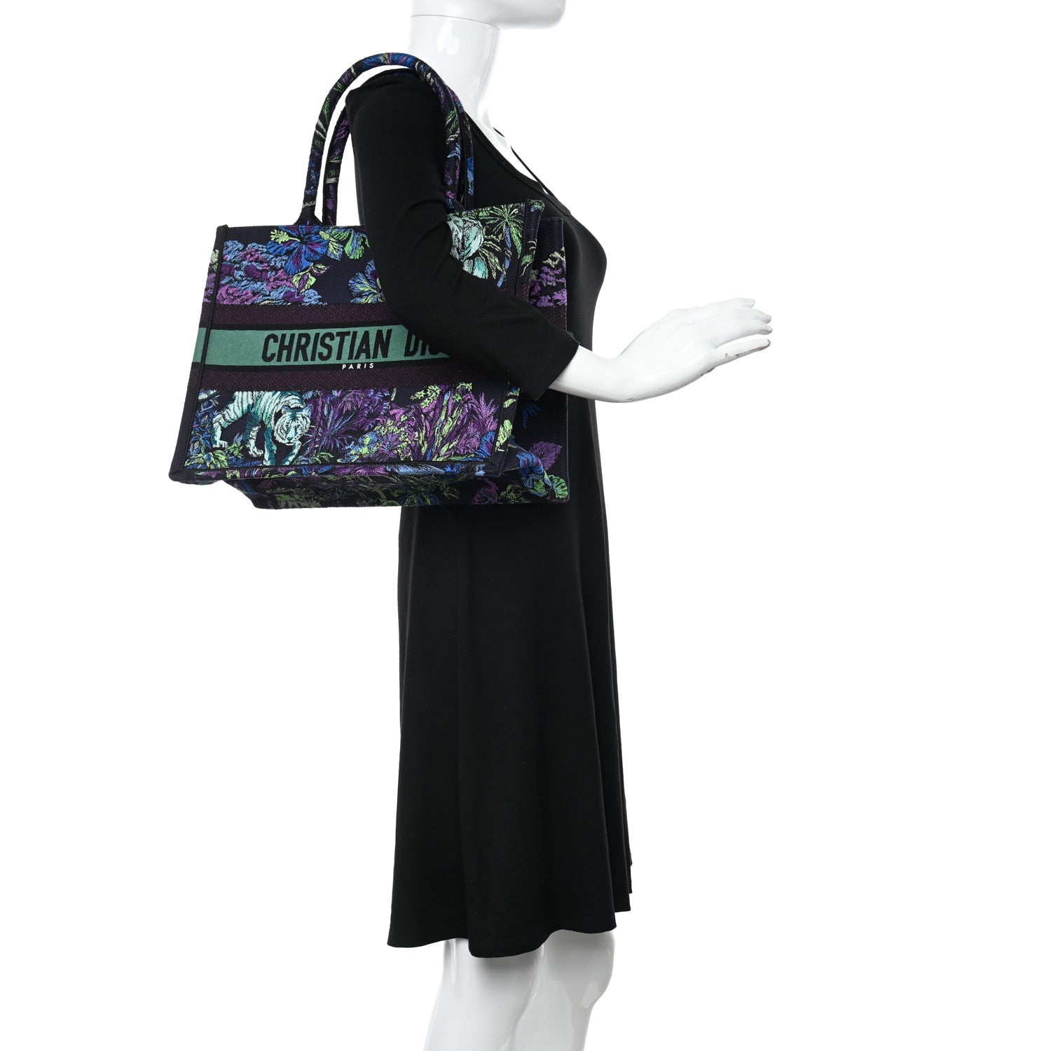 Christian Dior Canvas Embroidered Medium Toile de Jouy Voyage Book Tote Blue Multicolor 2 of 13