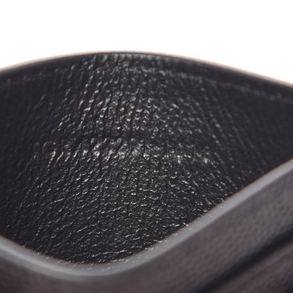 Saint Laurent Grain De Poudre Matelasse Chevron Monogram Credit Card Case Black 7 of 7